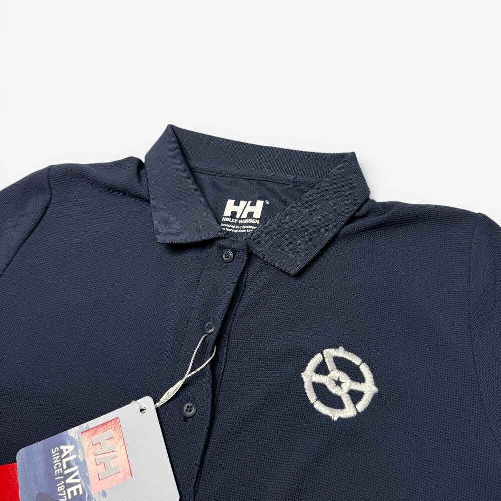 Helly Hansen Tech Polo Shirt Women S Navy UPF 50+ Quick Dry Safe Harbor Logo